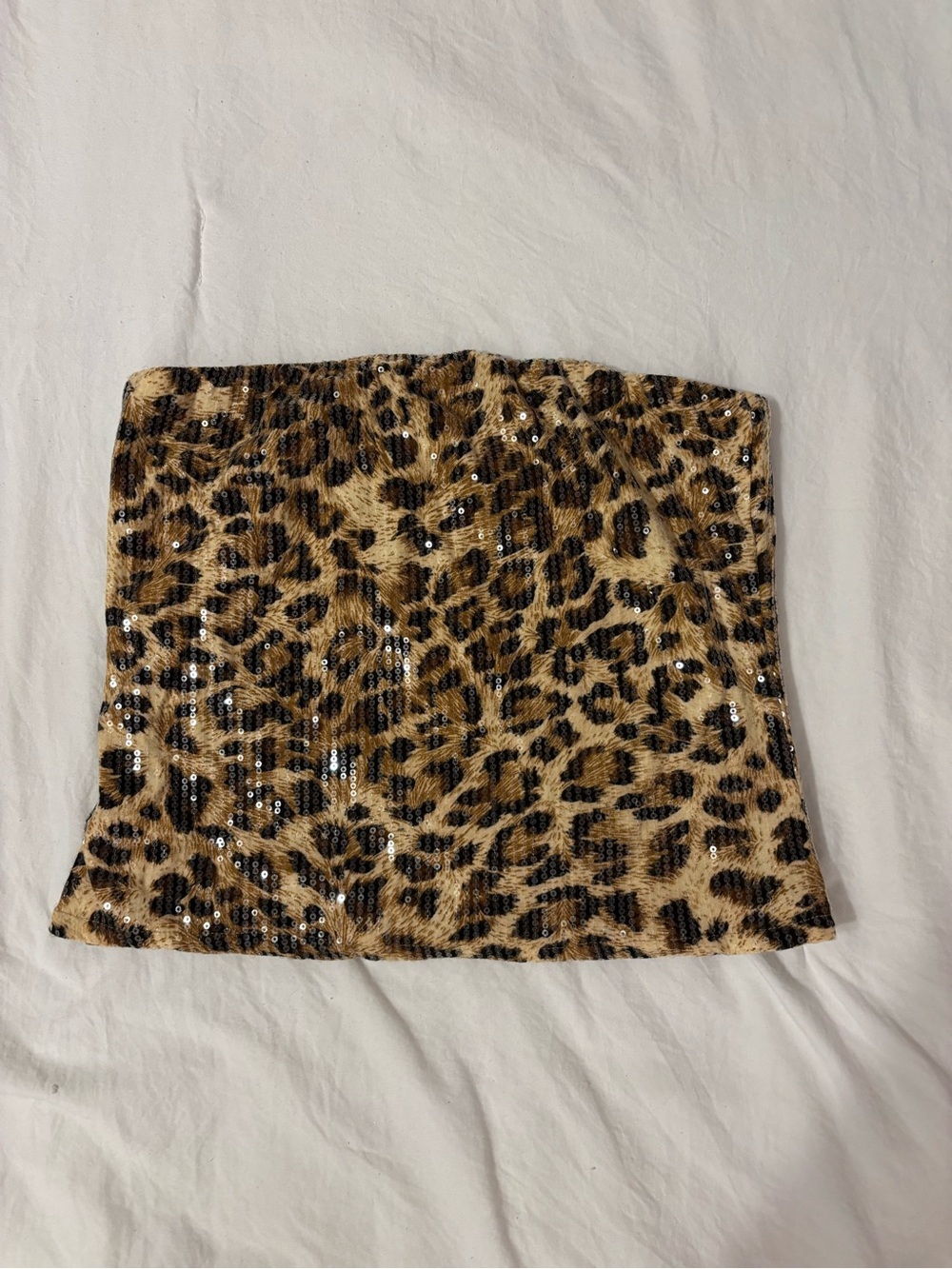 Princess Polly Leopard Sequin Mini Skirt - Tan & Black